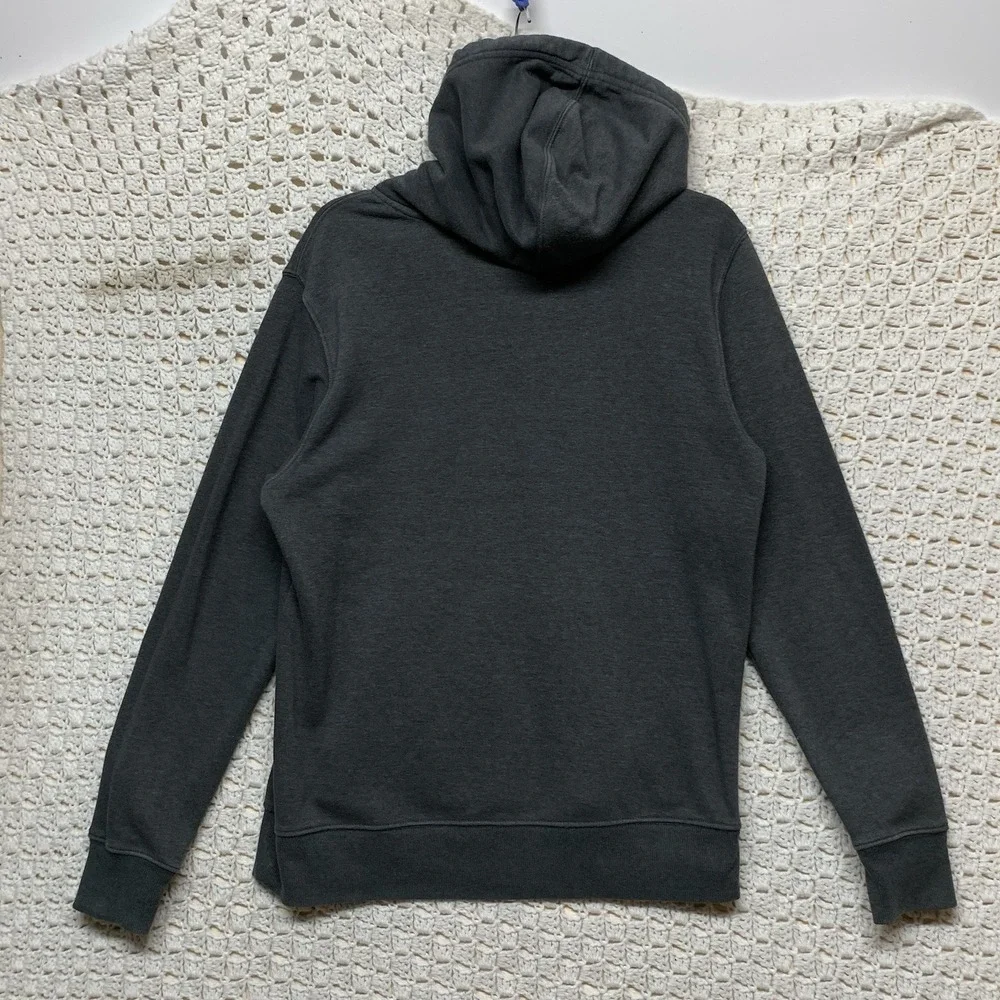 The North Face Hoodie Sweatshirt Mens Size M Gray Graphic Fleece Pullover Casual